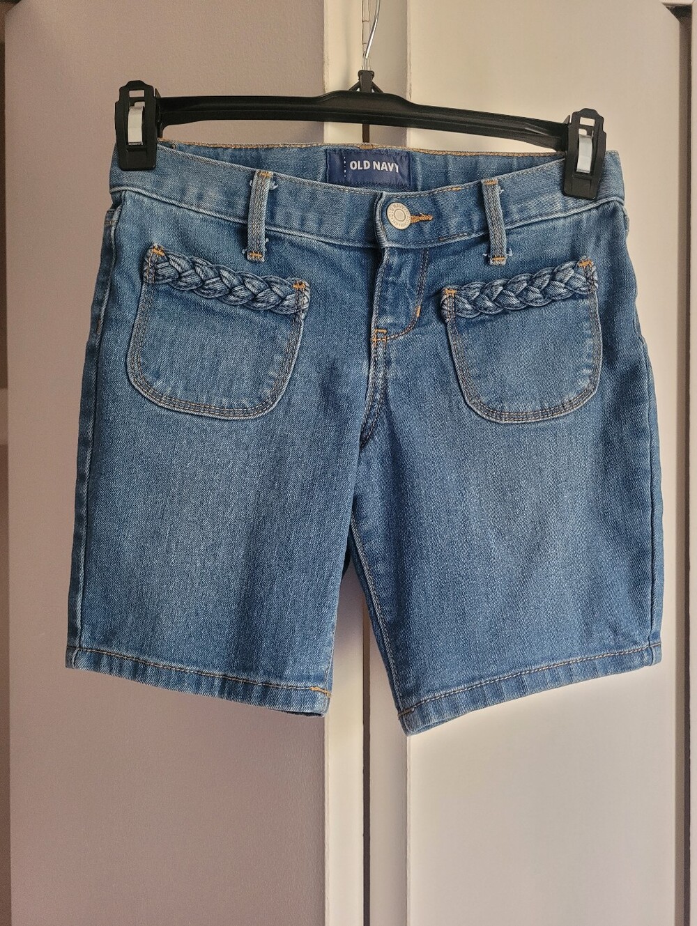 Size 7 Girls Shorts With Braided Pockets Adjustable Waist